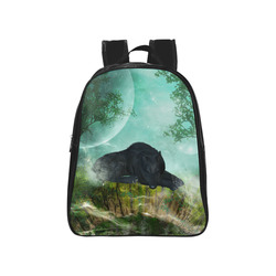 Sleeping wolf in the night School Backpack (Model 1601)(Small)