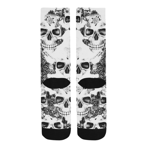 cloudy Skulls B&W by JamColors Trouser Socks