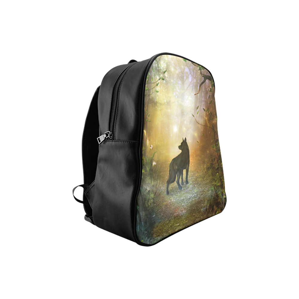 Teh lonely wolf School Backpack (Model 1601)(Medium)