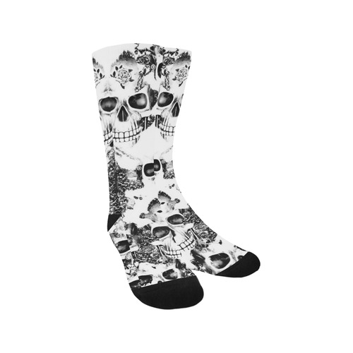 cloudy Skulls B&W by JamColors Trouser Socks