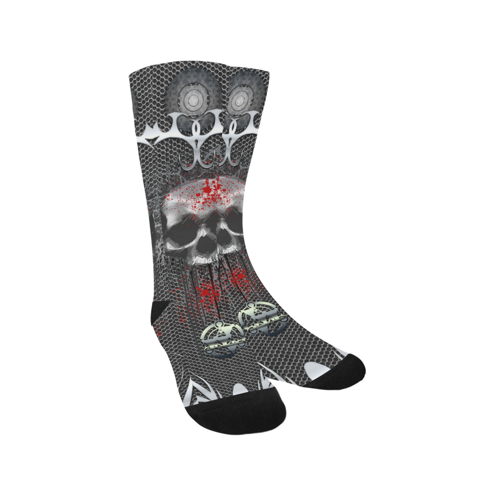 Awesome skull on metal design Trouser Socks