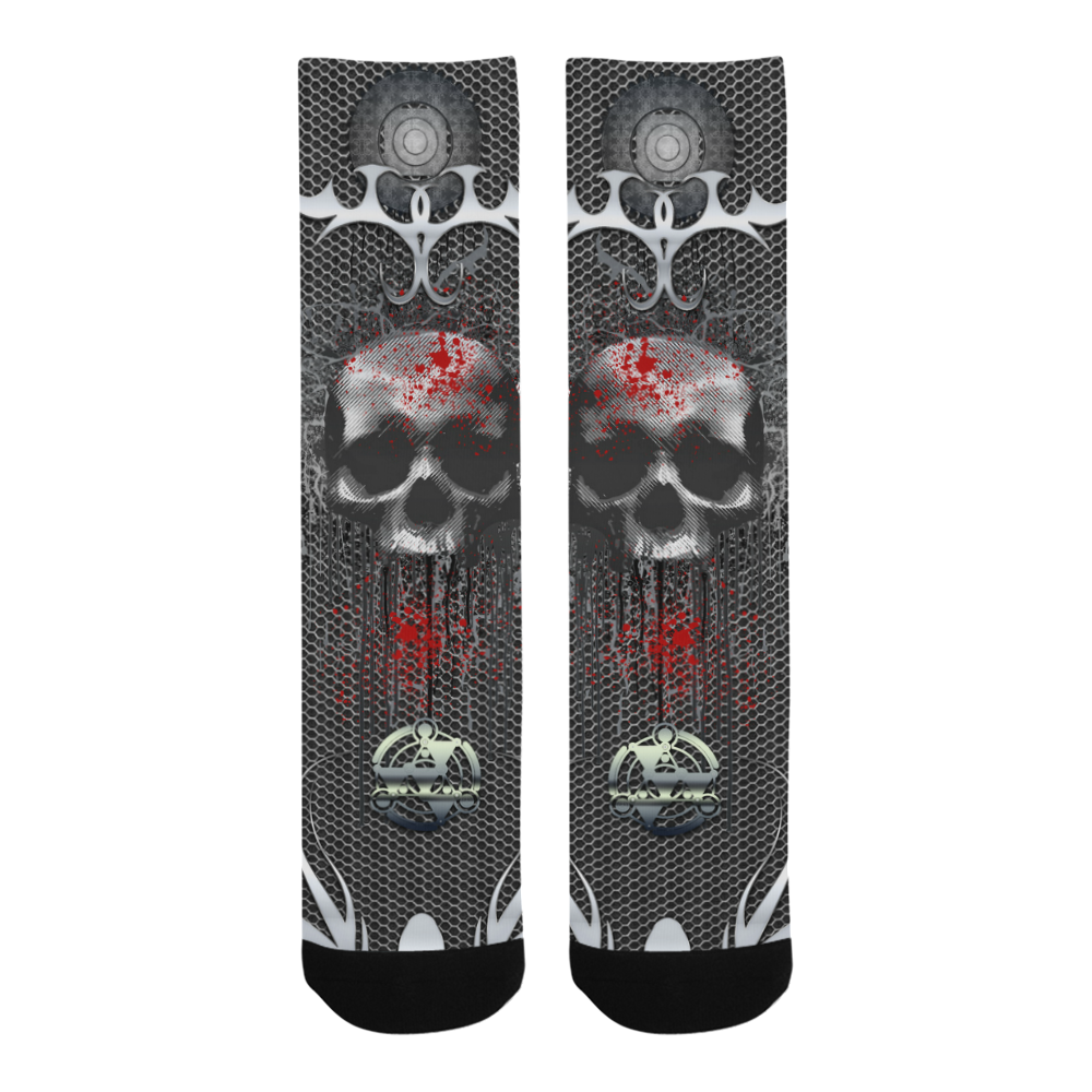 Awesome skull on metal design Trouser Socks