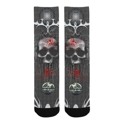 Awesome skull on metal design Trouser Socks