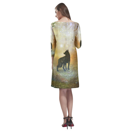 Teh lonely wolf Rhea Loose Round Neck Dress(Model D22)