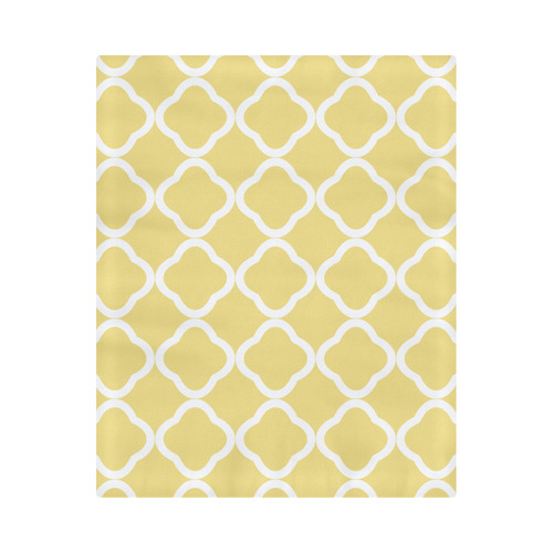 Yellow And White Quatrefoil Duvet Cover 86"x70" ( All-over-print)