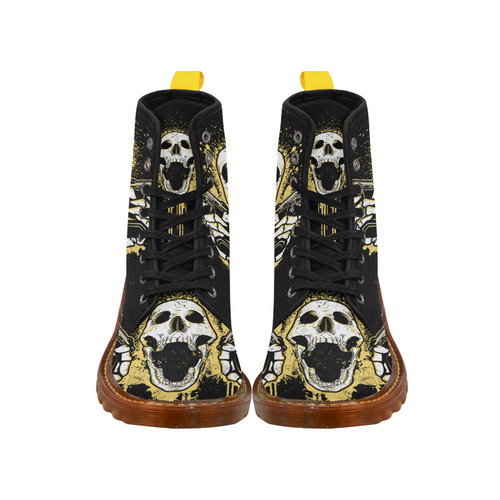 Black skull Martin Boots For Men Model 1203H