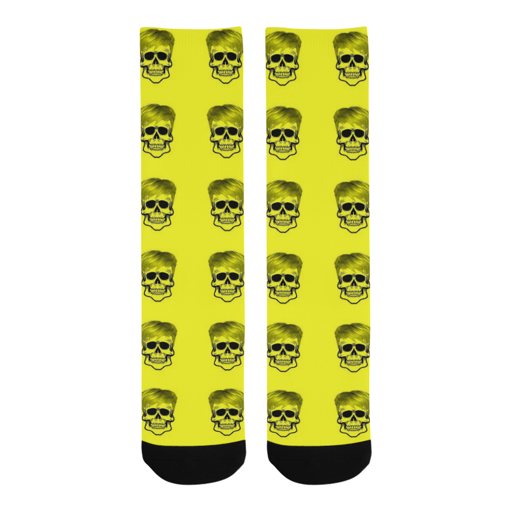 Funny Skull Pattern, yellow Trouser Socks