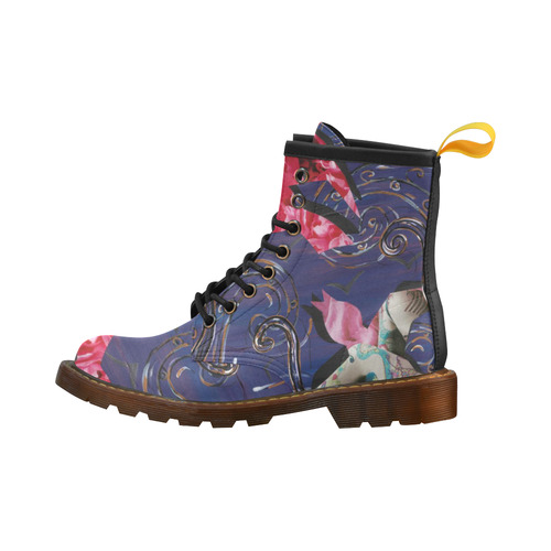 Flower Birds High Grade PU Leather Martin Boots For Women Model 402H