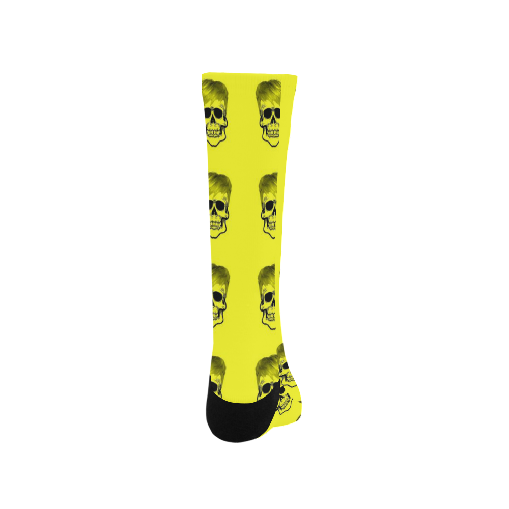Funny Skull Pattern, yellow Trouser Socks