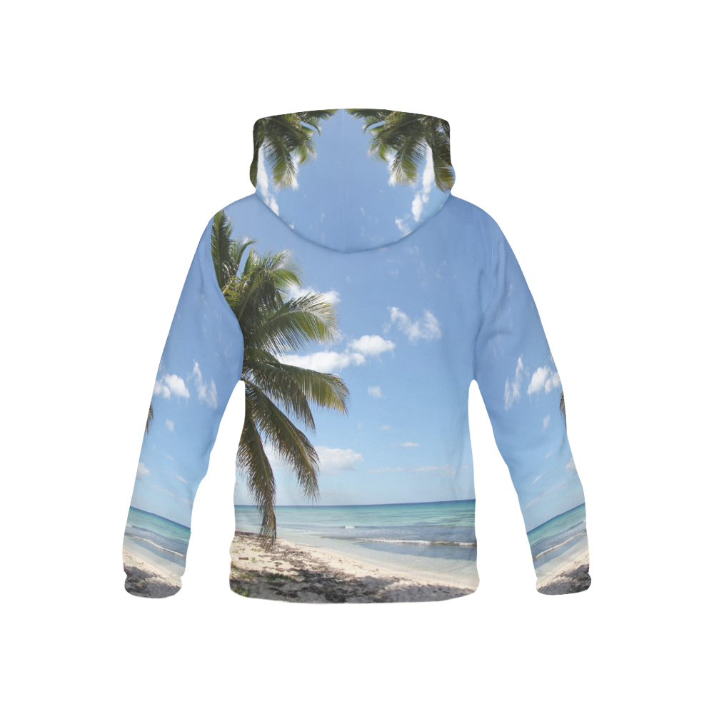Isla Saona Caribbean Paradise Beach All Over Print Hoodie for Kid (USA Size) (Model H13)