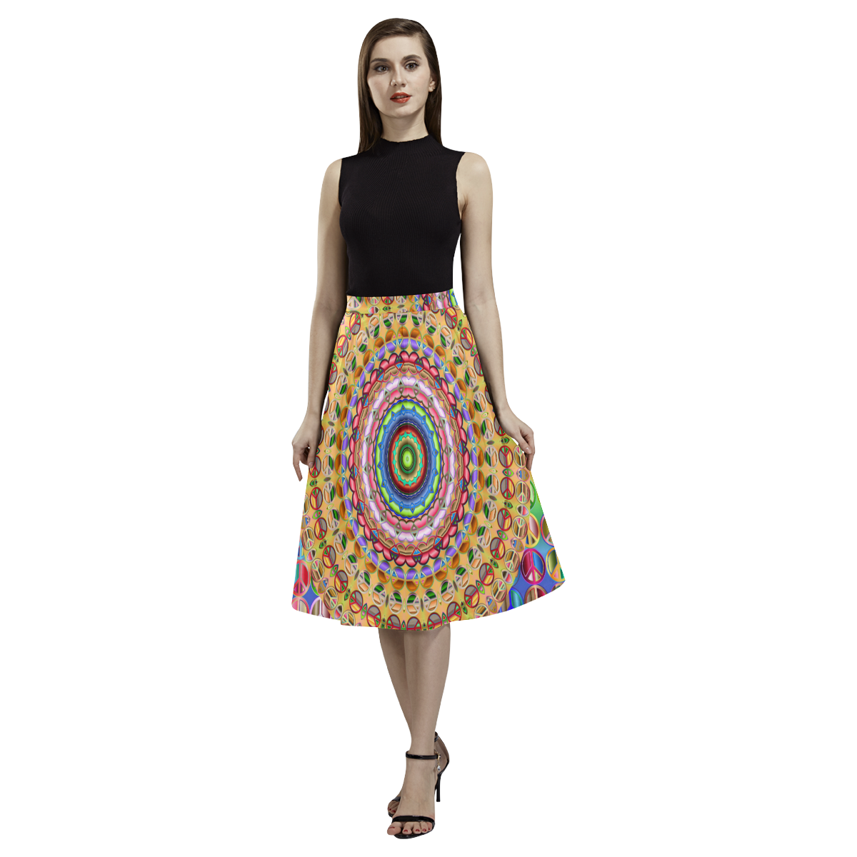 Peace Mandala Aoede Crepe Skirt (Model D16)