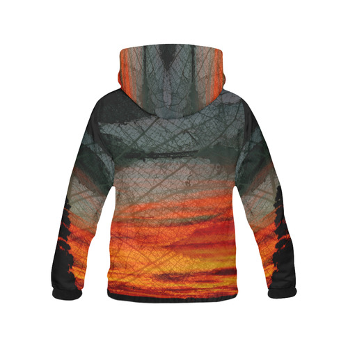 Forest Sunset Abstract by Martina Webster All Over Print Hoodie for Women (USA Size) (Model H13)