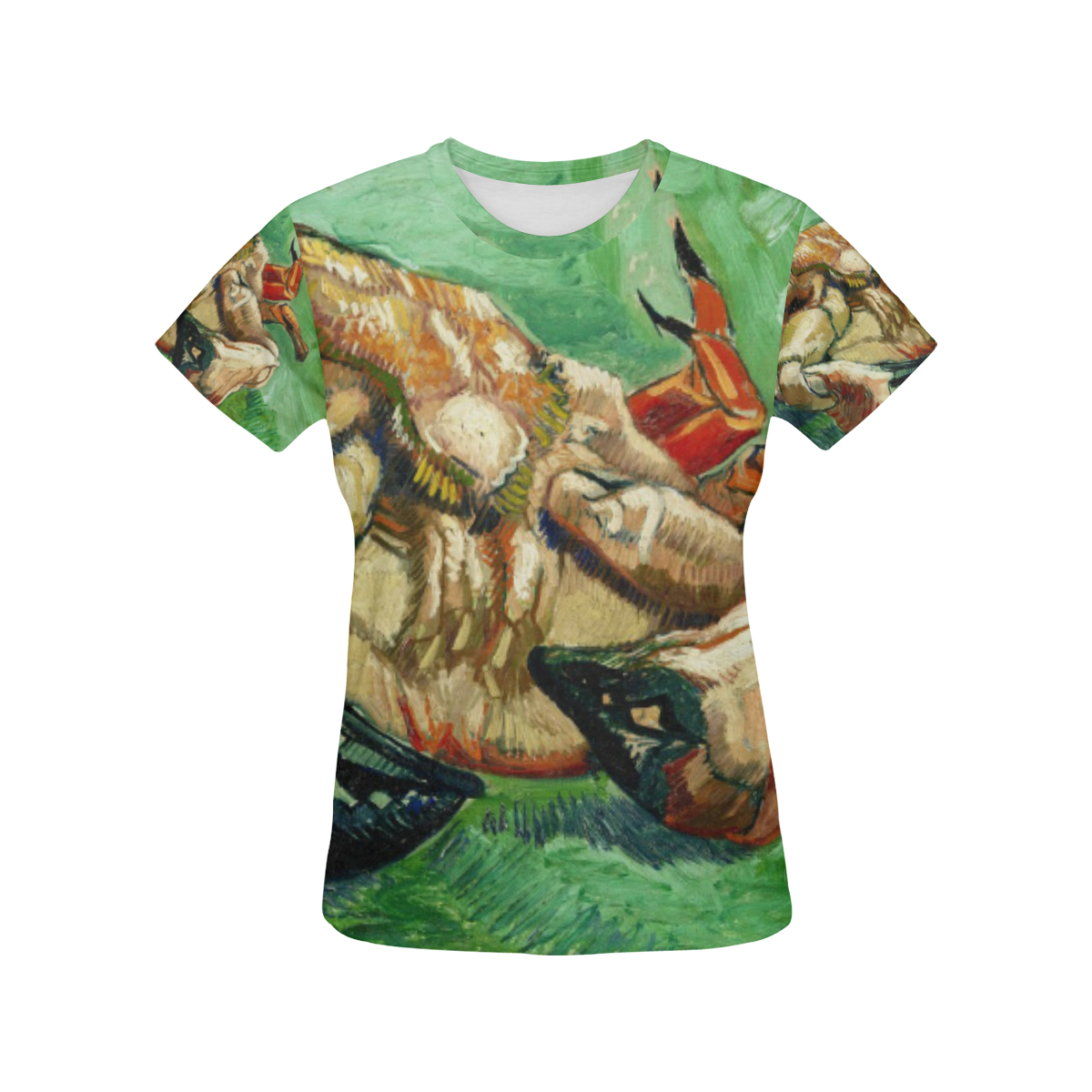 Van Gogh Crab On Its Back Fine Art All Over Print T-Shirt for Women (USA Size) (Model T40)