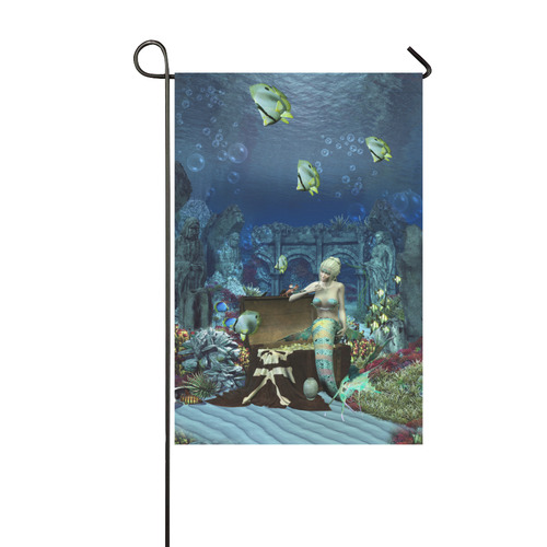 Underwater wold with mermaid Garden Flag 12‘’x18‘’（Without Flagpole）