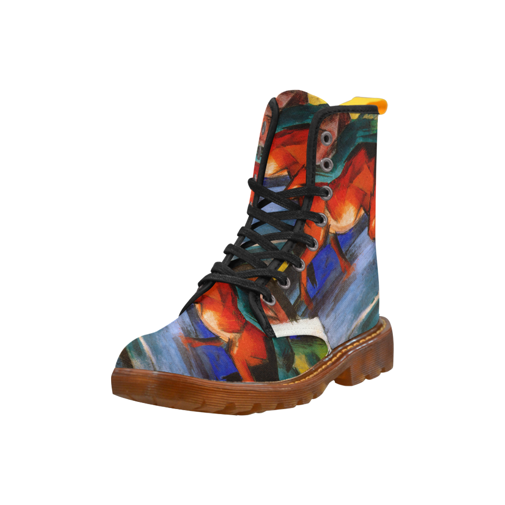 Red and Blue Horse by Franz Marc Martin Boots For Women Model 1203H