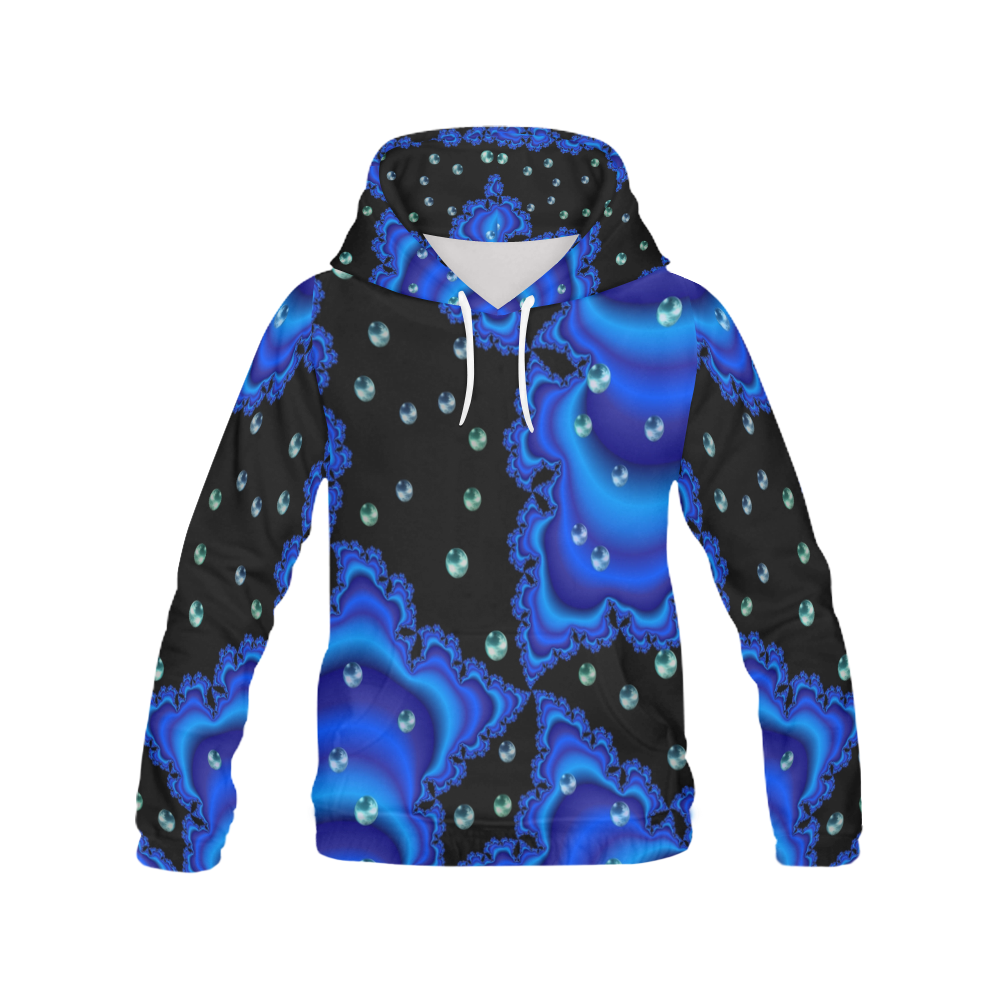 Blue Bubbles Martina Webster All Over Print Hoodie for Women (USA Size) (Model H13)