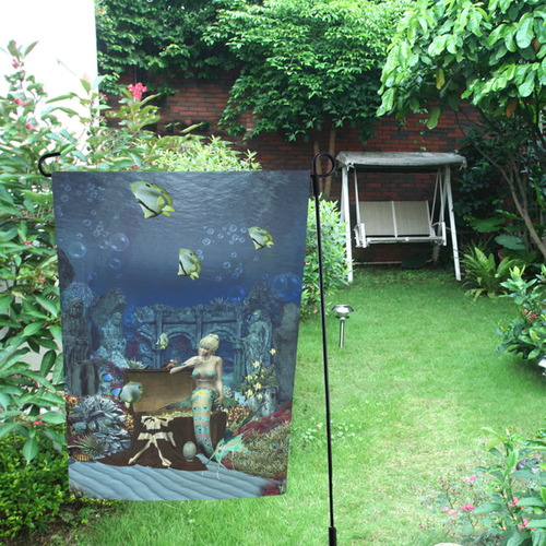 Underwater wold with mermaid Garden Flag 12‘’x18‘’（Without Flagpole）