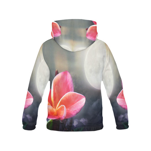 Moon Plumeria by Martina Webster All Over Print Hoodie for Women (USA Size) (Model H13)