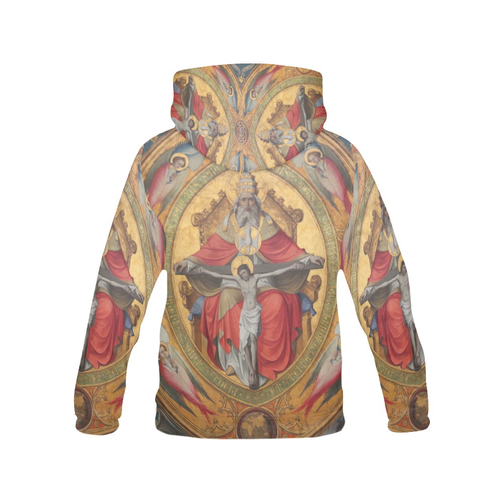 Jesus on Cross All Over Print Hoodie for Women (USA Size) (Model H13)