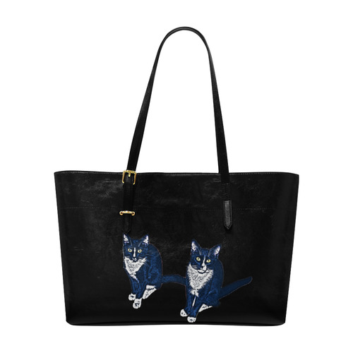 Two Blue Cats Euramerican Tote Bag/Large (Model 1656)