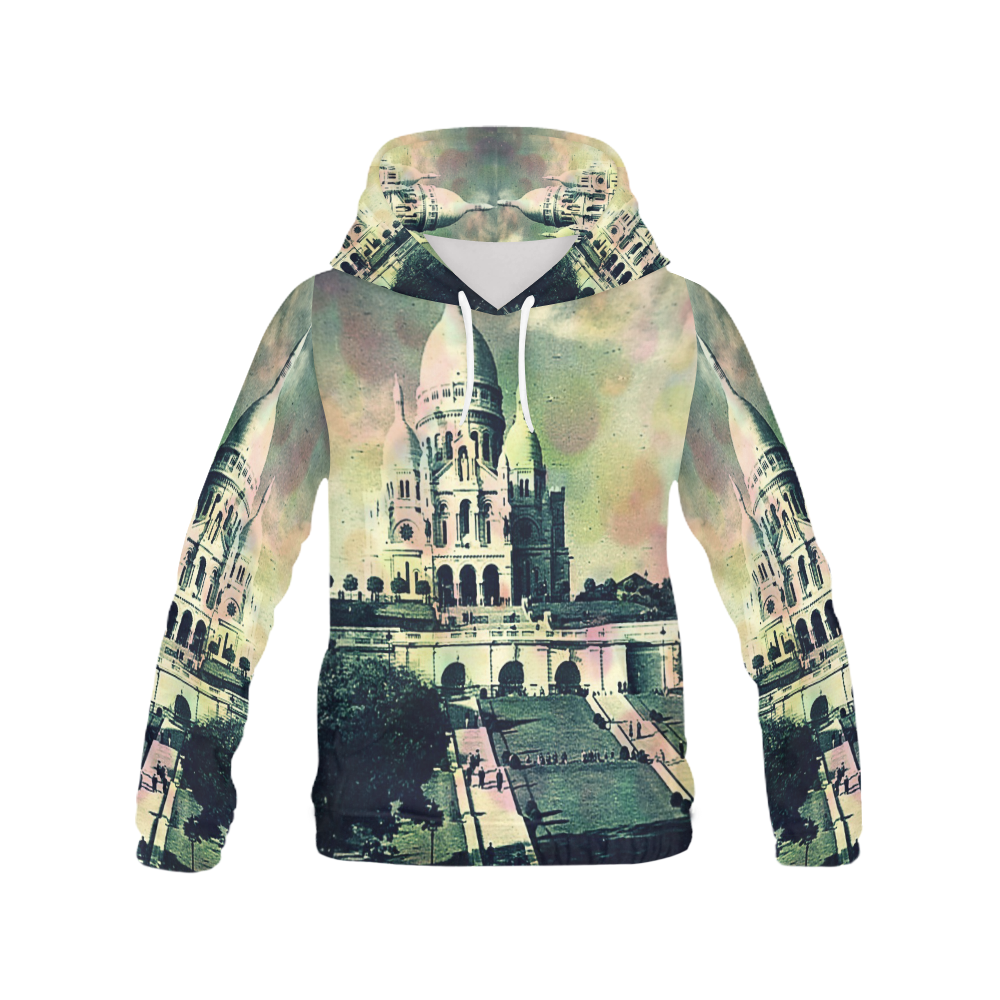Sacre Coeur Funky Dots All Over Print Hoodie for Women (USA Size) (Model H13)
