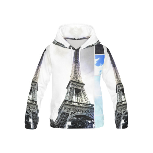 Eiffel Tower Paris All Over Print Hoodie for Kid (USA Size) (Model H13)