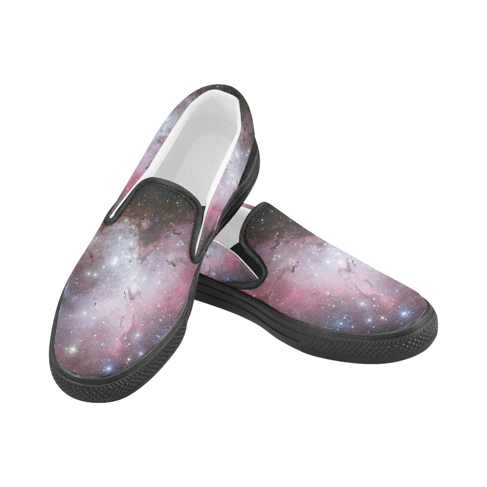 Eagle Nebula Men's Unusual Slip-on Canvas Shoes (Model 019)