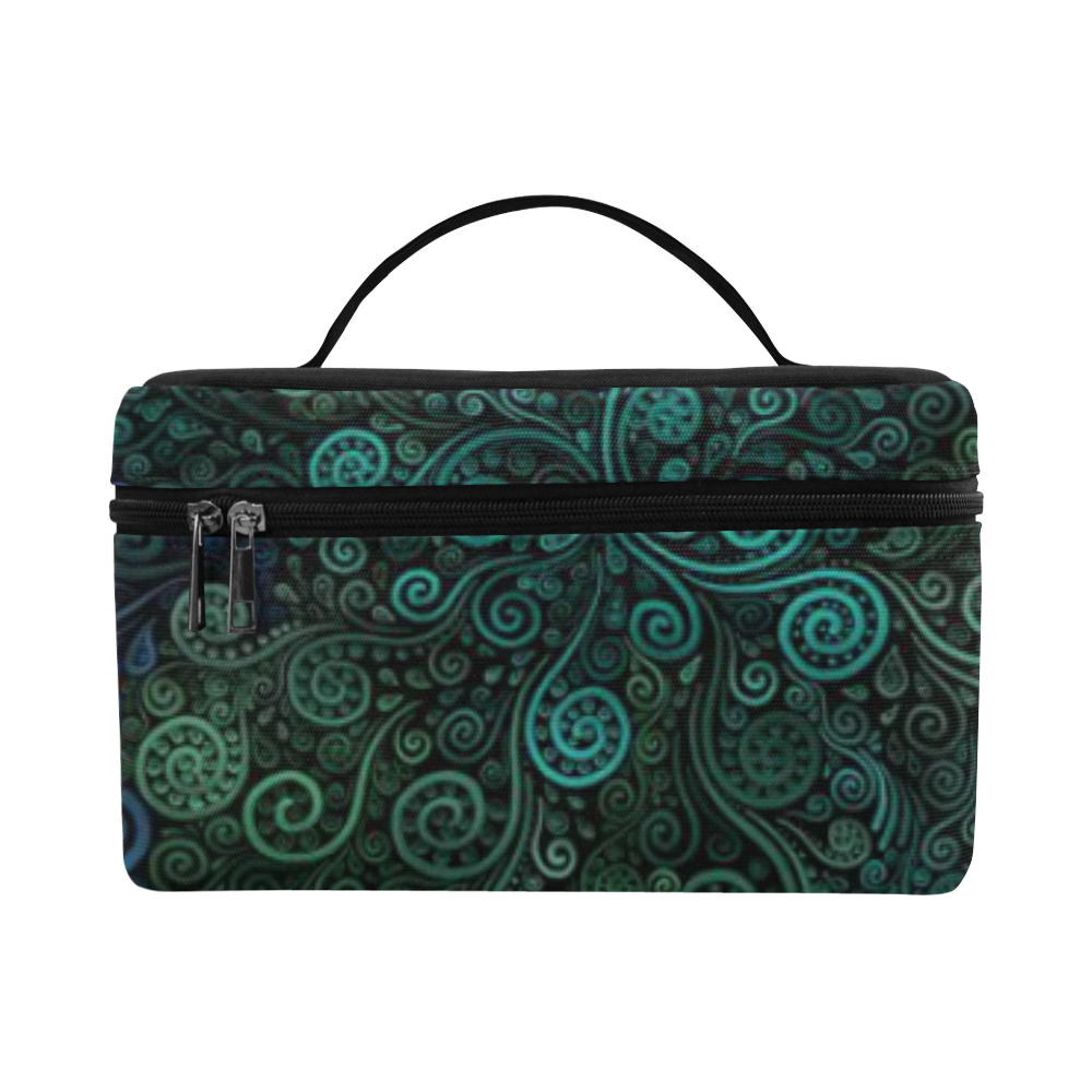 3D Turquoise Psychedelic Rose Lunch Bag/Large (Model 1658)