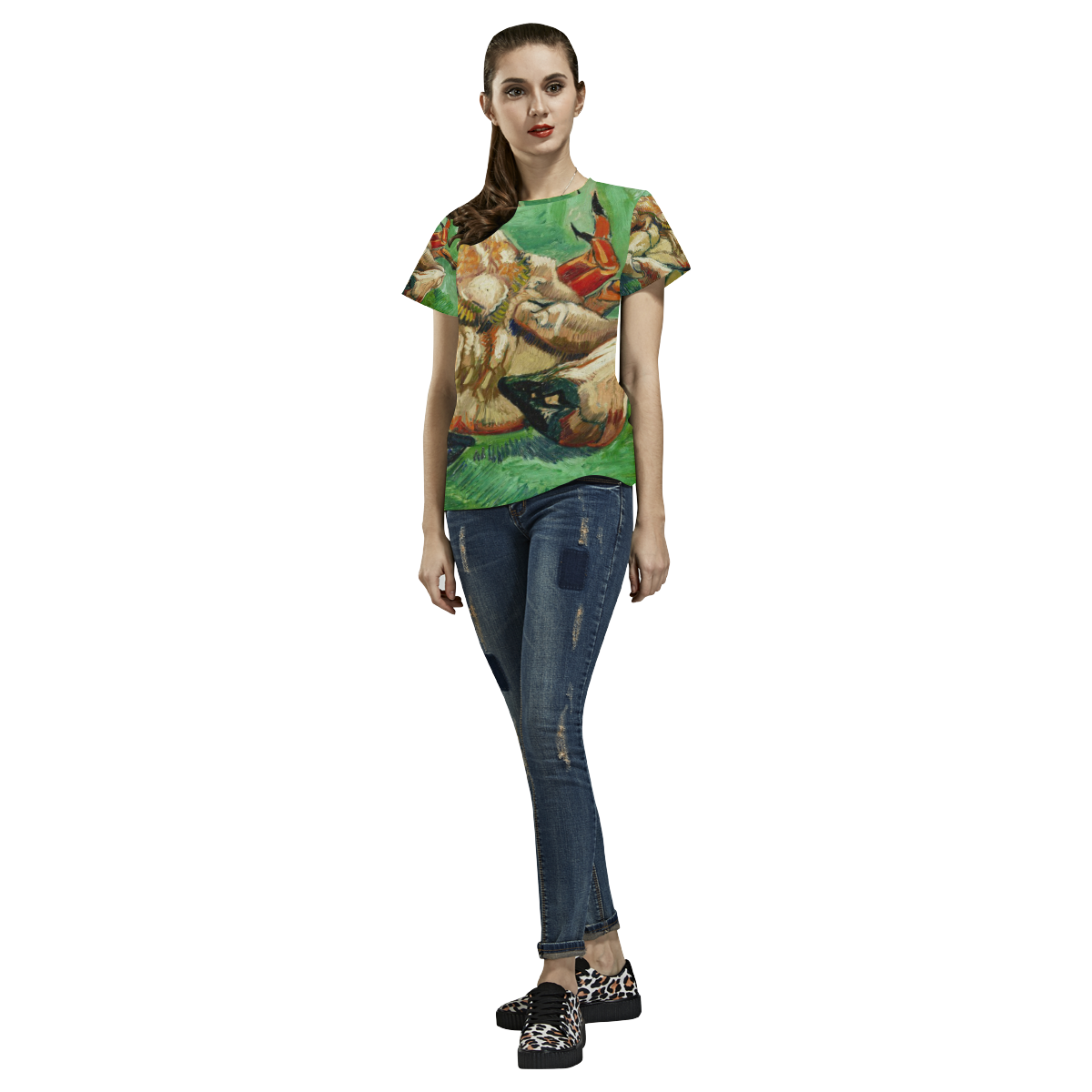 Van Gogh Crab On Its Back Fine Art All Over Print T-Shirt for Women (USA Size) (Model T40)