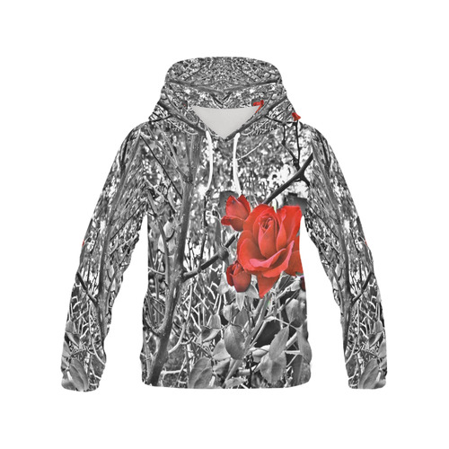 Gothic Rose by Martina Webster All Over Print Hoodie for Women (USA Size) (Model H13)