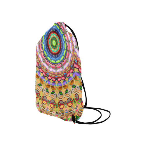 Peace Mandala Small Drawstring Bag Model 1604 (Twin Sides) 11"(W) * 17.7"(H)