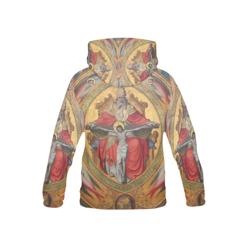 Vintage Jesus on Cross Oil Painting All Over Print Hoodie for Kid (USA Size) (Model H13)