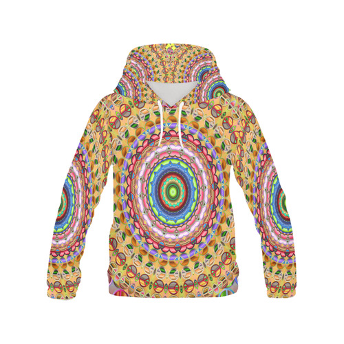 Peace Mandala All Over Print Hoodie for Women (USA Size) (Model H13)