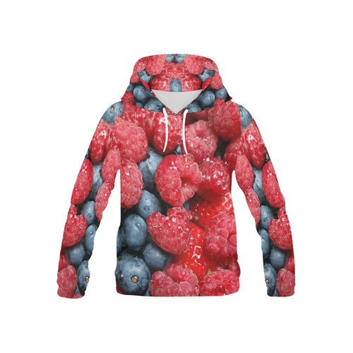 Red Berry Mix All Over Print Hoodie for Kid (USA Size) (Model H13)