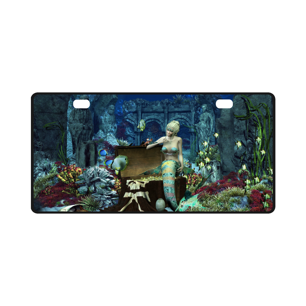 Underwater wold with mermaid License Plate