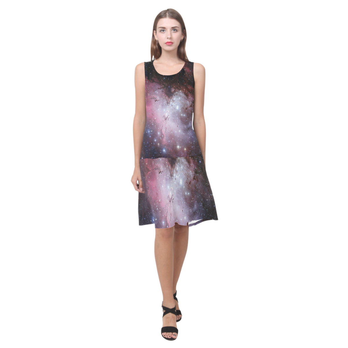 Eagle Nebula Sleeveless Splicing Shift Dress(Model D17)
