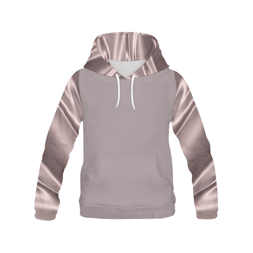 Lilac satin 3D texture More Grey Version All Over Print Hoodie for Women (USA Size) (Model H13)