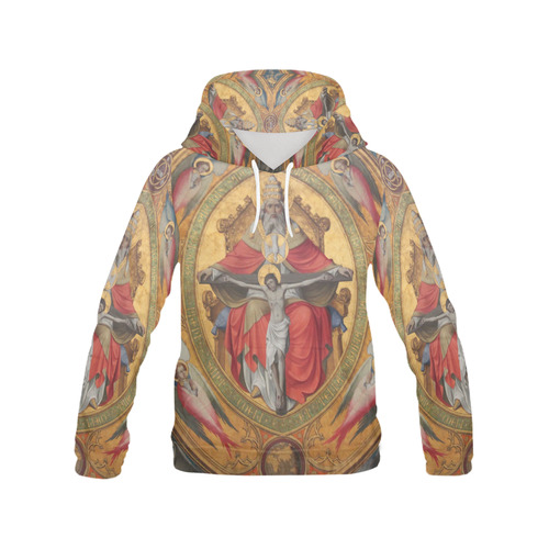 Jesus on Cross All Over Print Hoodie for Women (USA Size) (Model H13)