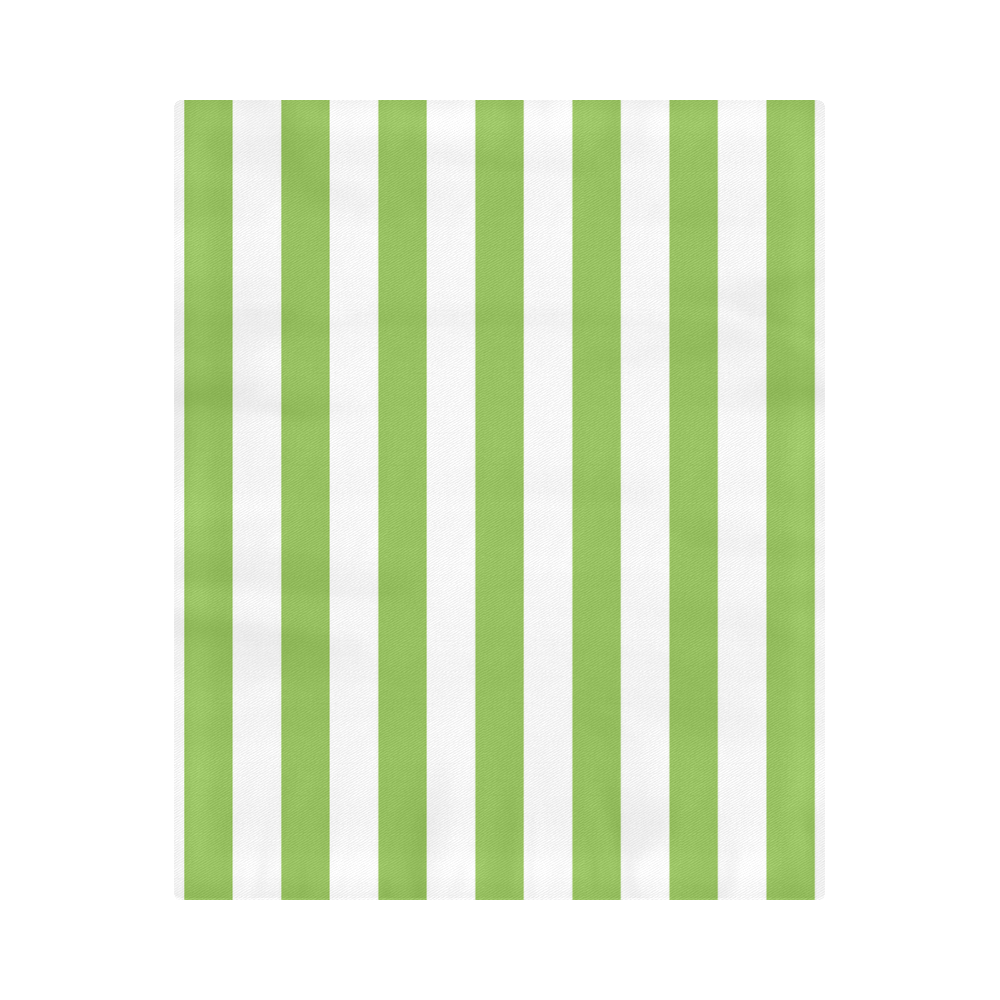 Green White Stripes Duvet Cover 86"x70" ( All-over-print)