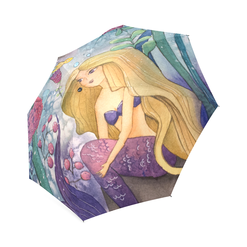 mermaid  under the sea castle Foldable Umbrella (Model U01)