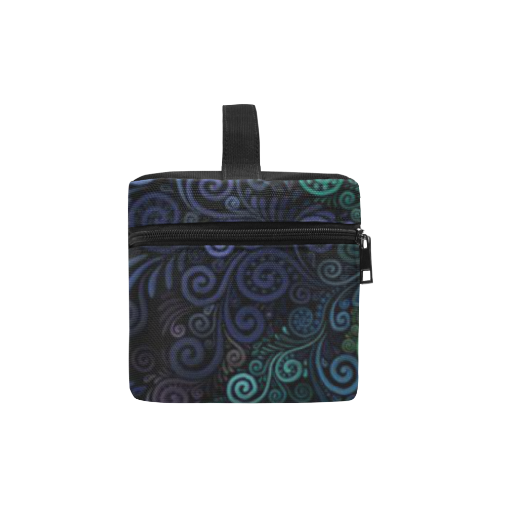 3D Turquoise Psychedelic Rose Lunch Bag/Large (Model 1658)