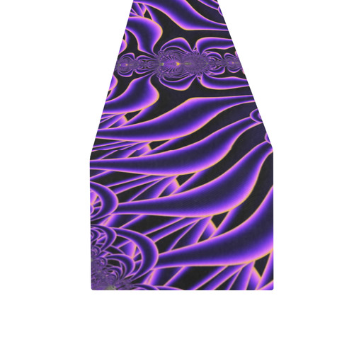 Exquisite Purple Sunset Fractal Abstract Table Runner 16x72 inch