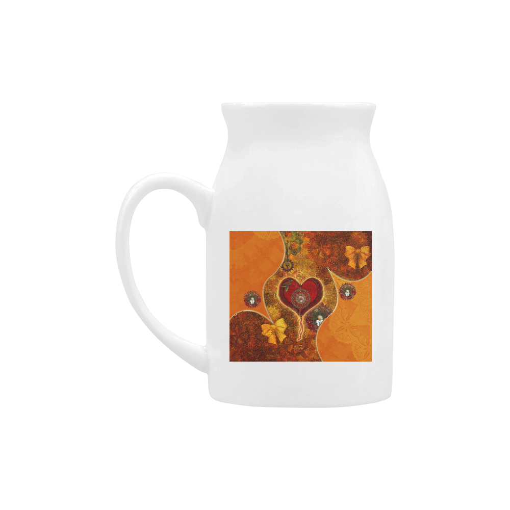 Steampunk decorative heart Milk Cup (Large) 450ml