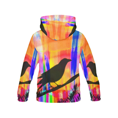 Rainbow raven by Martina Webster All Over Print Hoodie for Women (USA Size) (Model H13)