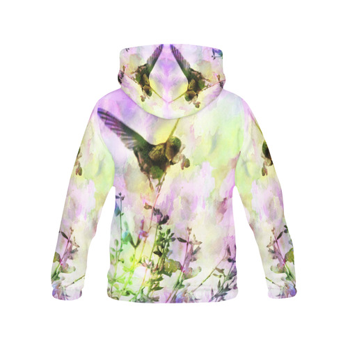 Hummingbird pastel by Martina Webster All Over Print Hoodie for Women (USA Size) (Model H13)