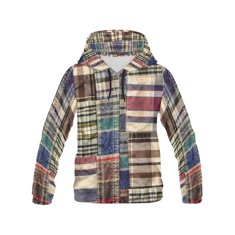 patchwork plaid / tartan All Over Print Hoodie for Men (USA Size) (Model H13)