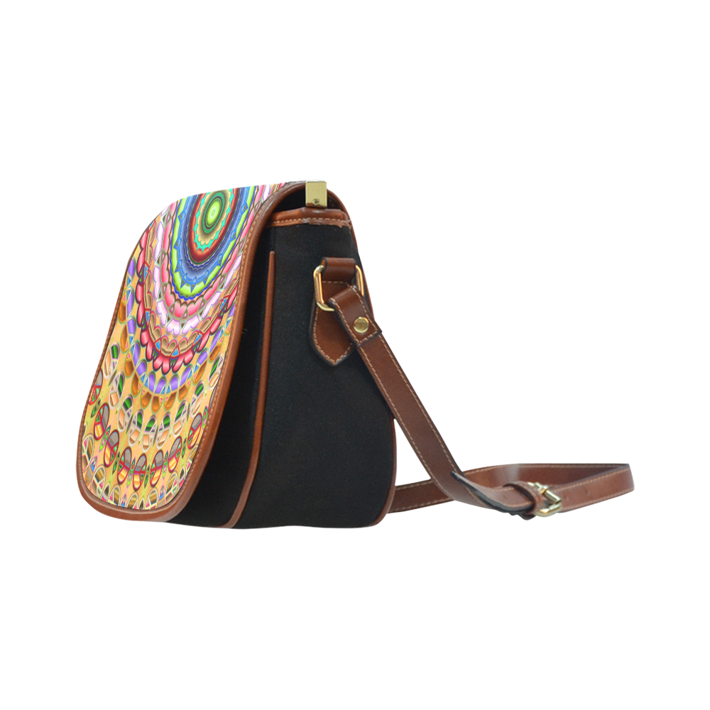 Peace Mandala Saddle Bag/Small (Model 1649)(Flap Customization)