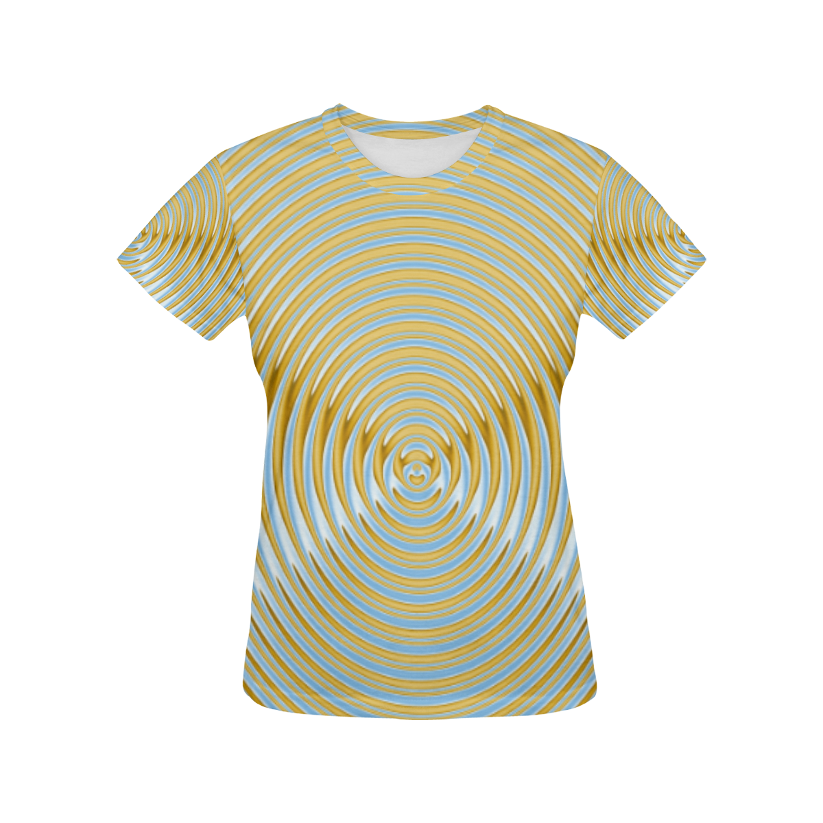 Gold Blue Rings All Over Print T-Shirt for Women (USA Size) (Model T40)