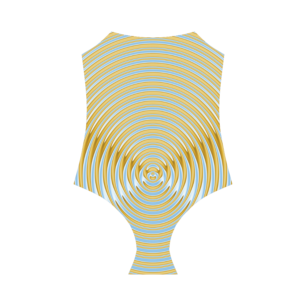 Gold Blue Rings Strap Swimsuit ( Model S05)