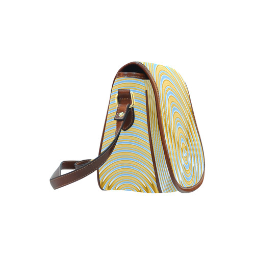Gold Blue Rings Saddle Bag/Small (Model 1649) Full Customization